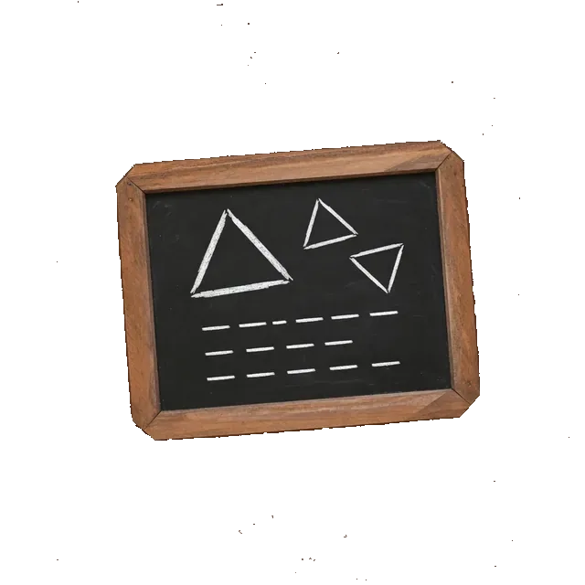 Small chalkboard with simple marks